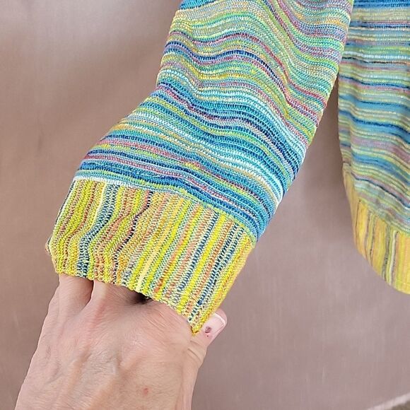 DRAPERS AND DAMONS Blue, Yellow, Red Striped Jacket Large - Picture 4 of 8